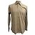 Camicia a maniche lunghe con bottoni Prada in cotone beige