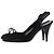 Timeless Décolleté Slingback in satin nero con perle e fiocco di Chanel - vista 4