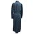 Abito camicia midi a maniche lunghe Tory Burch Artist in cotone blu navy - vista 3