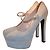 Décolleté con plateau Miu Miu grigio turchese deerskin 38 IT