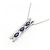 Autre Marque Saphir-Diamant-Halskette Pt900 Pt850 Blau - Ansicht 3