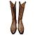 Autre Marque Botas altas de cuero marrón con cremallera lateral Castaño