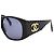 Gafas de sol acolchadas con logo CC en oro Chanel 01450 Negro Dorado - vista 3