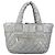 CHANEL Bolsa Tote Cocoon Lona Recubierta Plata CC Auth bs33124 - vista 2