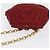 Pochette a spalla con catena CHANEL in pelle matelassé rossa con CC dorato Auth 169581 - vista 6