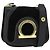 Borsa a Spalla Gancini in Pelle Scamosciata Nera e Oro Salvatore Ferragamo Auth 163457 Nero D'oro
