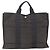 Hermès HERMES Borsa a Mano Her Line Tote MM in Tela Grigia Auth 163456 Marrone - vista 3