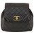 CHANEL Mochila Matelassé de Piel de Cordero Marrón Oscuro Oro CC Auth ki6346 Dorado - vista 2