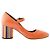 Missoni arancione con un tacco a blocco a righe multicolore distintivo
