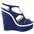 Sandali con zeppa tagliata Miu Miu in suede blu