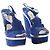 Sandali con zeppa tagliata Miu Miu in suede blu - vista 2