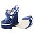 Sandali con zeppa tagliata Miu Miu in suede blu - vista 7