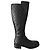 Gucci Monogram GG Black Leather Riding Boots