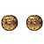 Vintage Gold Plated Logo Löwen Clip Ohrringe von Chanel Golden