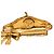 Chanel Gold Plated Beret with Ribbon Motif Brooch Golden - view 3