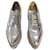 Brogues Prada in pelle argento metallizzato con piattaforma - vista 2