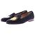 Stubbs & Wootton Mocassini in velluto blu marino sole e luna Blu navy