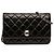 Wallet On Chain Cartera Chanel negra de piel patentada acolchada con cadena CC Negro