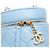Chanel Mini CC Azul em Couro de Cordeiro Matelassado Vertical Vanity Case Azul claro - vista 7