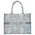 Borsa Tote Dior Book Medium mai usata Christian Dior Bianco Blu chiaro