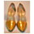 Escarpins Yves Saint Laurent dorés en cuir verni  - vue 2
