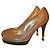 Luciano Padovan Leder Pumps Braun Gold Größe 37