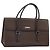 Burberry Bolsa de mão de couro marrom com detalhes em prata Auth ep13146