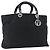 Christian Dior Borsa Lady Dior in nylon nero e argento Auth ep13131