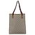 Borsa tote Gucci GG Plus Supreme Web Sherry Line in PVC beige e oro Auth ep13260 D'oro - vista 2