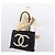 CHANEL COCO Borsa Tote a Catena Nylon Nero Oro CC Auth 165069 D'oro - vista 19