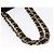 CHANEL COCO Borsa Tote a Catena Nylon Nero Oro CC Auth 165069 D'oro - vista 7