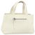 Borsa a mano in pelle bianca e argento Salvatore Ferragamo Auth BA9927 Bianco