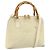 Borsa a mano GUCCI Bamboo Suede 2 vie Beige Oro 000 2865 0290 Auth ep13200 D'oro