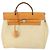 Hermès HERMES Herbag Ad PM Rucksack Canvas Leder 2in1 Beige Silber Auth 168408 - Ansicht 2