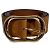 J.Crew Ceinture en cuir marron boucle ovale doré