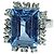Autre Marque Anillo Topacio azul y orla de brillantes ORO BLANCO 18K