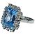 Autre Marque Anillo Topacio azul y orla de brillantes ORO BLANCO 18K - vista 2