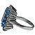 Autre Marque Anillo Topacio azul y orla de brillantes ORO BLANCO 18K - vista 5