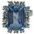 Autre Marque Anillo Topacio azul y orla de brillantes ORO BLANCO 18K - vista 6