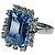 Autre Marque Anillo Topacio azul y orla de brillantes ORO BLANCO 18K - vista 7