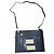 Stella Mc Cartney Borsa a tracolla in pelle blu con stampa coccodrillo