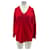 Autre Marque Roter Wollpullover mit V-Ausschnitt  - Ansicht 1
