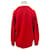 Autre Marque Roter Wollpullover mit V-Ausschnitt  - Ansicht 2