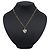 Collana pendente a forma di cuore e logo CC in strass placcato oro di Chanel D'oro - vista 10