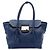 Borsa a tracolla Sound Lock in Vitello Daino Blu di Prada Blu scuro