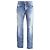 Jeans desbotados lavados Saint Laurent em denim azul claro