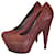 Escarpins Yves Saint Laurent Trib Too Daim Rouge Foncé 37 IT Bordeaux  - vue 1
