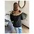 Autre Marque Chaqueta de cuero negro con cuello y puños de piel Castaño - vista 4