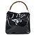 Bamboo Borsa a mano GUCCI in pelle verniciata nera e argento 001 2113 Auth ep13142 Nero - vista 2