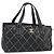CHANEL Borsa a Mano Pelle Nera Oro CC Auth bs33126 Nero D'oro